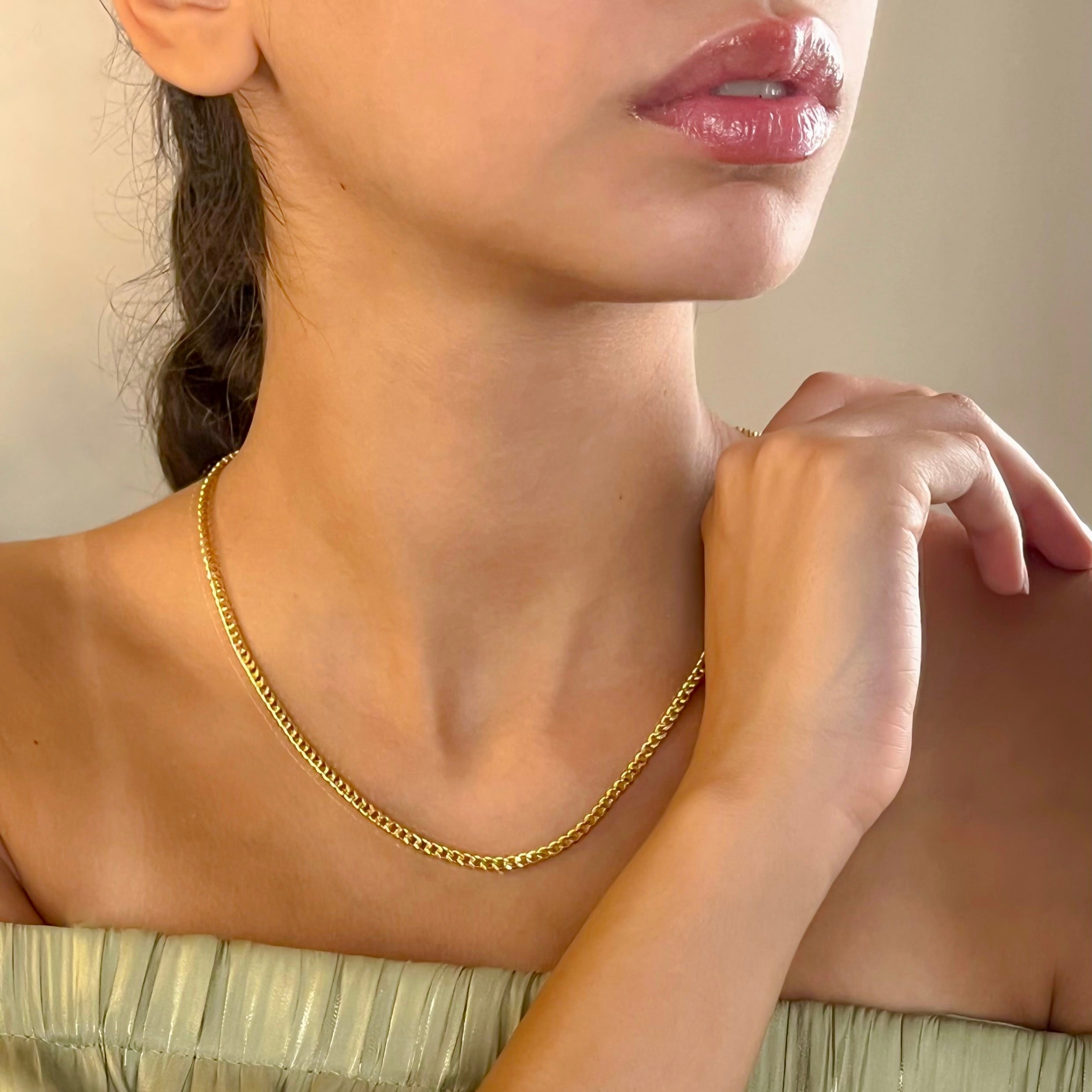 Double curb chain necklace mejuri top