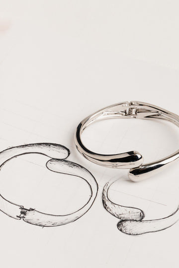 Silver Double Dome Bangle