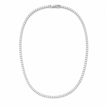 Thin Diamonds Necklace In Silver