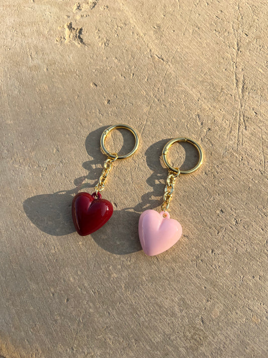 Rose Heart Bag Charm