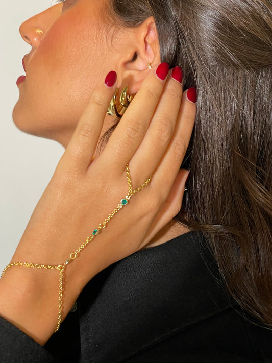 Emerald Diamonds Hand Chain
