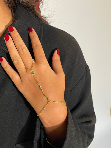Emerald Diamonds Hand Chain