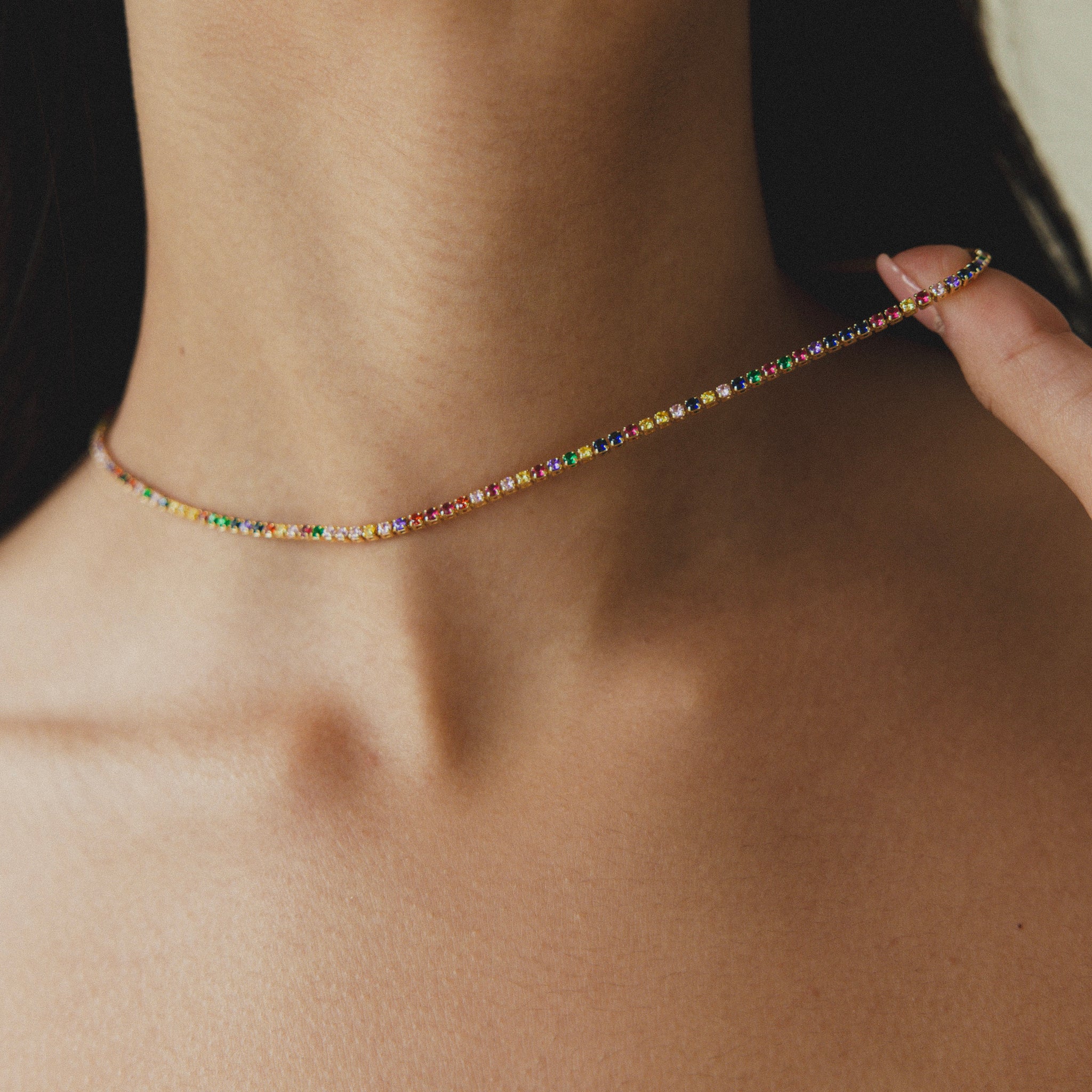 Rainbow Tennis Necklace