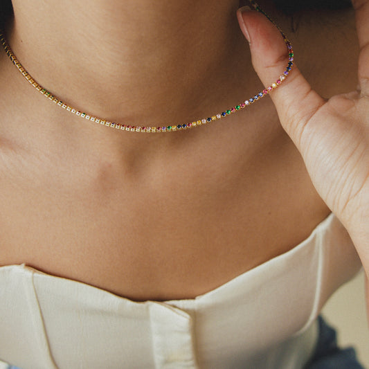 Rainbow Tennis Necklace