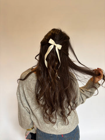 White Satin Hair Bow
