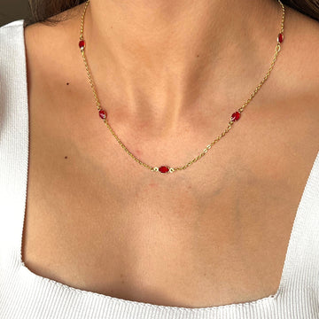 Ruby red choker