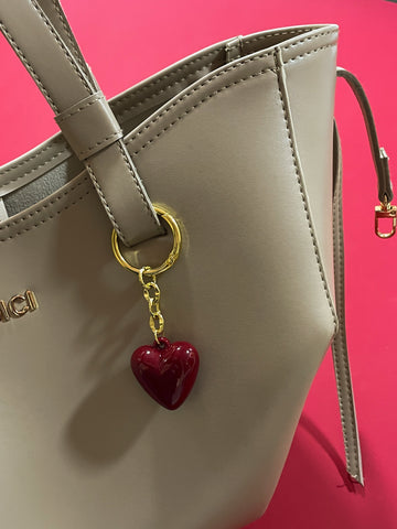 Red Heart Bag Charm