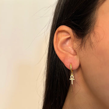 Diamonds key of Life Earrings