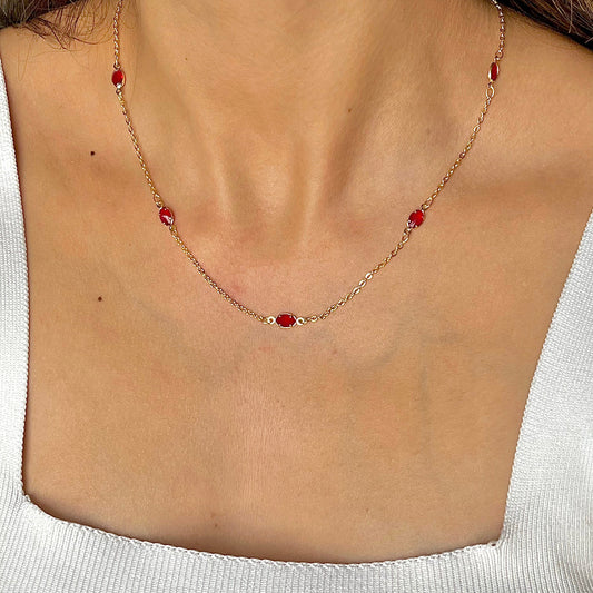 Ruby red choker