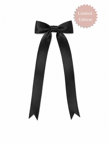 Black Satin Hair Bow