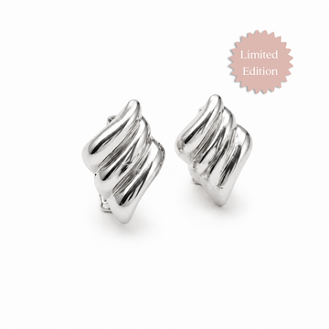 Angle Wings Earrings in Silver